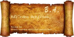 Bárdos Achilles névjegykártya